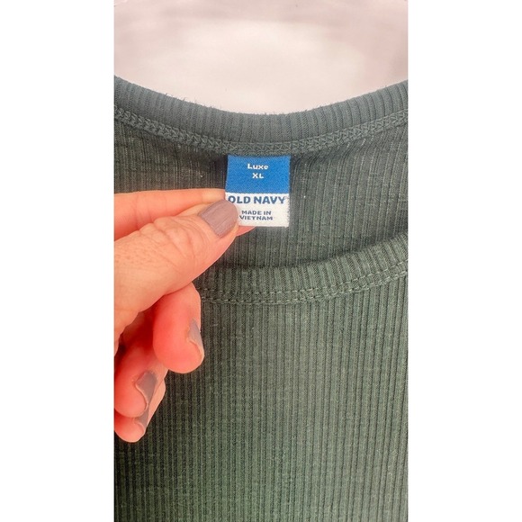 Old Navy Luxe Ribbed Tank Top Dark Green XL Sleeveless - Picture 4 of 8